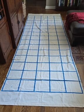 Large White Canvas with blue grids-Perfect for classroom Graphing!